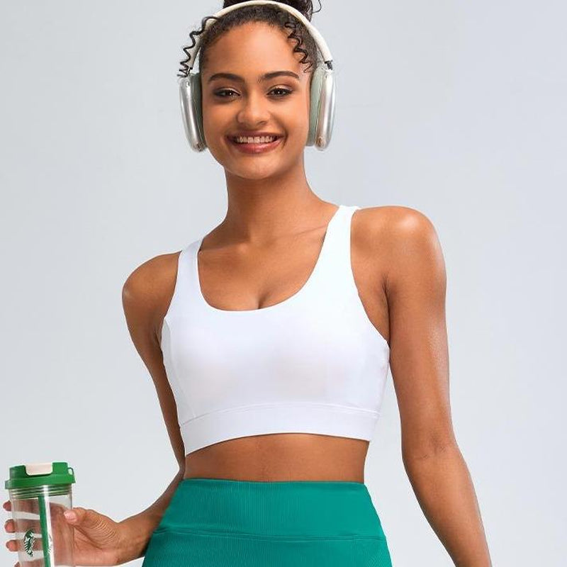 RUNNING GIRL Sports Bras for Women High Support, Criss-Cross Back Strappy Sports Bras for Women with Molded Cups Workout Daily Wear Yoga Activewear