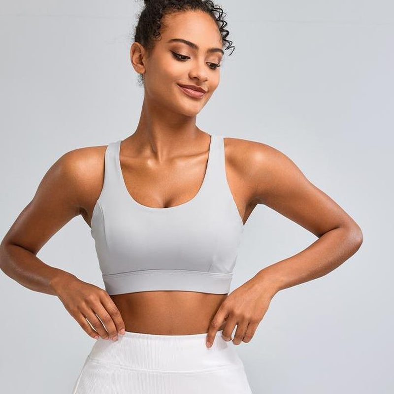 RUNNING GIRL Sports Bras for Women High Support, Criss-Cross Back Strappy Sports Bras for Women with Molded Cups Workout Daily Wear Yoga Activewear